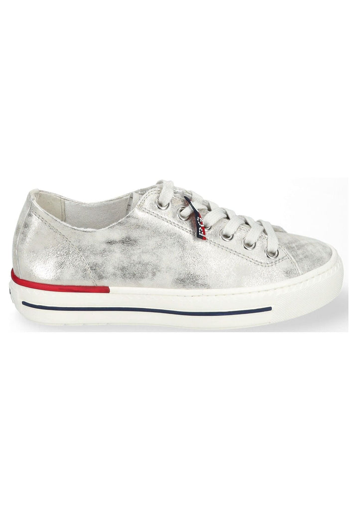 Paul Green Sneaker Leder Metallic Silber