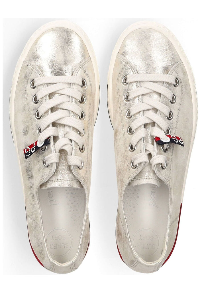 Paul Green Sneaker Leder Metallic Silber