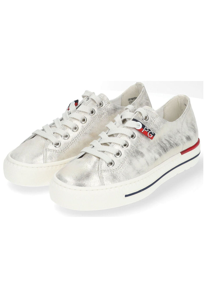 Paul Green Sneaker Leder Metallic Silber
