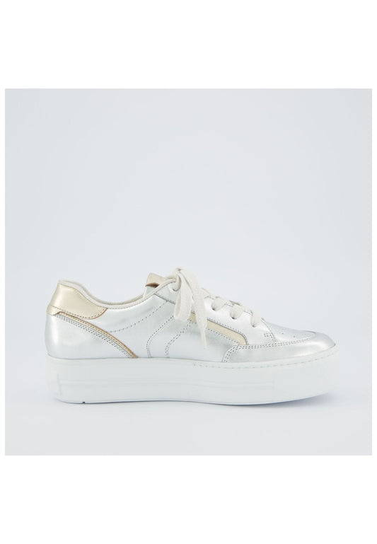 Paul Green Sneaker Leder Metallic Silver