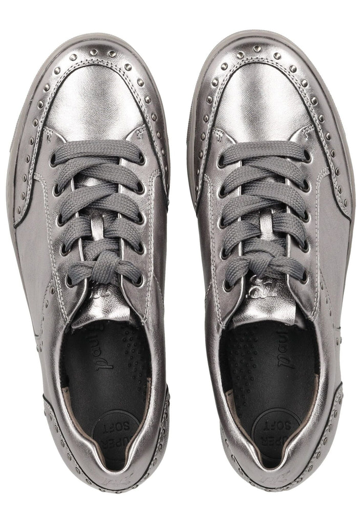 Paul Green Sneaker Leder Metallic Silver