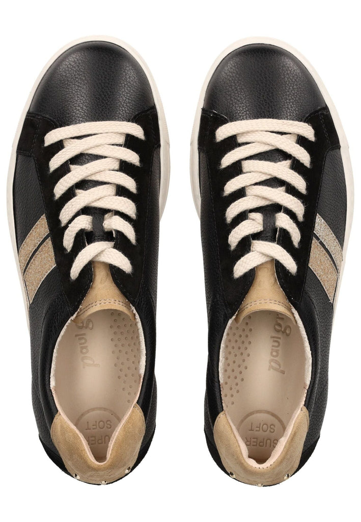 Paul Green Sneaker Leder/Textil Schwarz/Gold