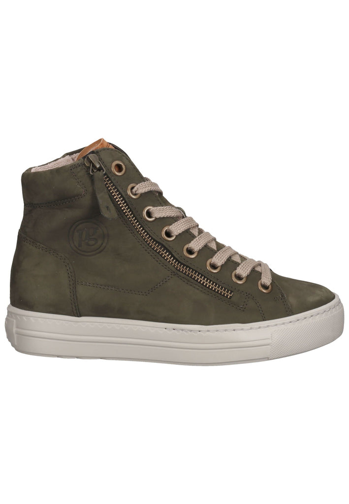 Paul Green Sneaker Nubukleder Oliv/Braun