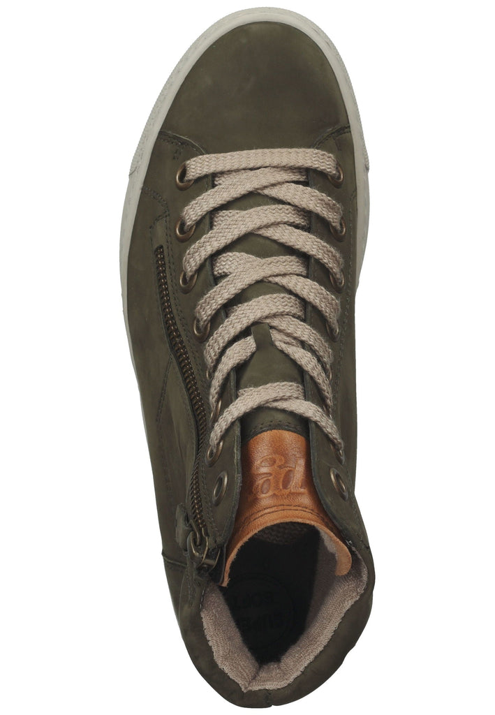 Paul Green Sneaker Nubukleder Oliv/Braun
