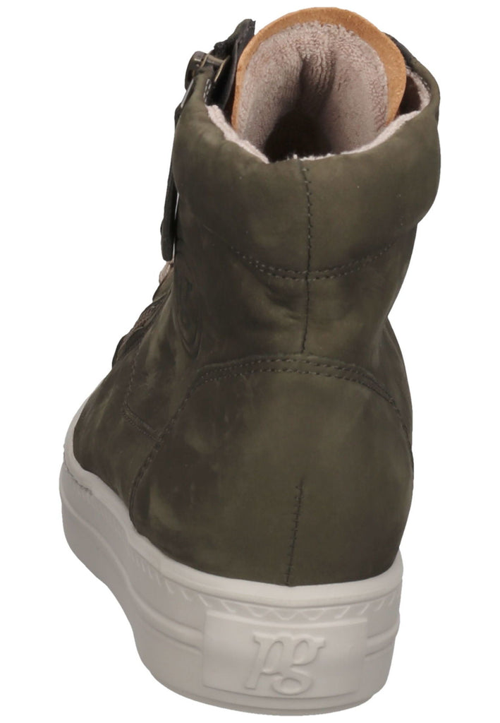 Paul Green Sneaker Nubukleder Oliv/Braun