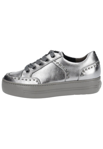Sneaker Paul Green Sneaker Leder Metallic Silver