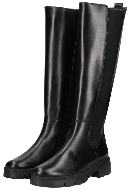 Paul Green Stiefel Leder/Textil Schwarz