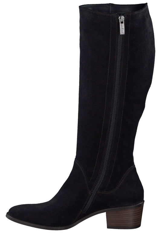 Paul Green Stiefel Veloursleder Schwarz