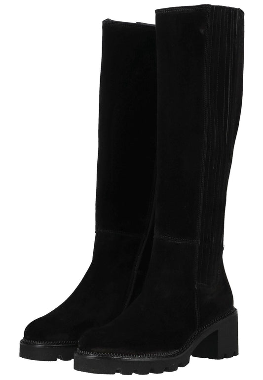 Paul Green Stiefel Veloursleder Schwarz