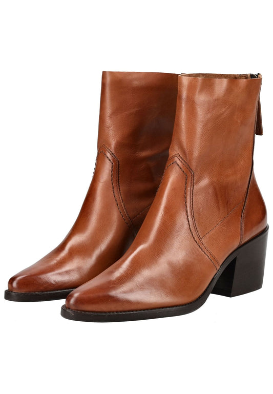 Paul Green Stiefelette Glattleder Cognac