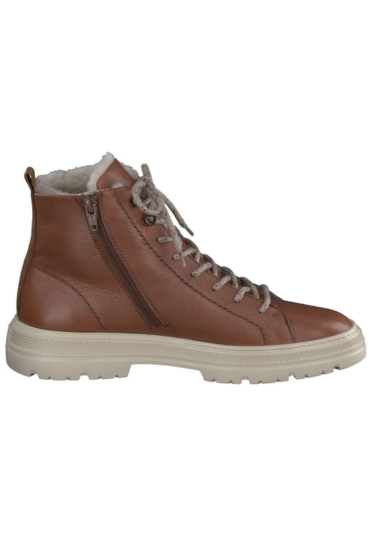 Paul Green Stiefelette Glattleder Cognac Warmfutter