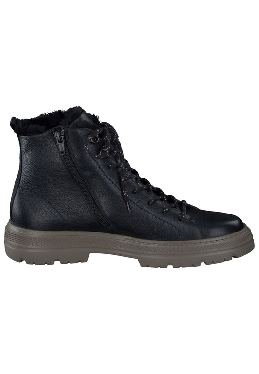 Paul Green Stiefelette Glattleder Schwarz Warmfutter