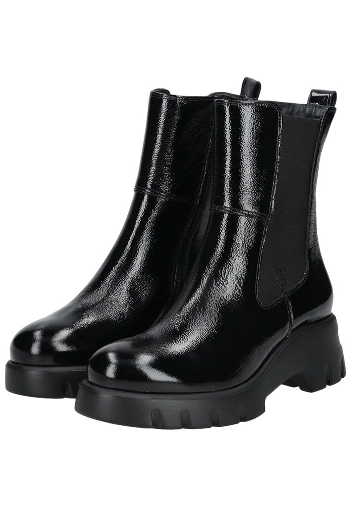 Paul Green Stiefelette Leder Schwarz Lack