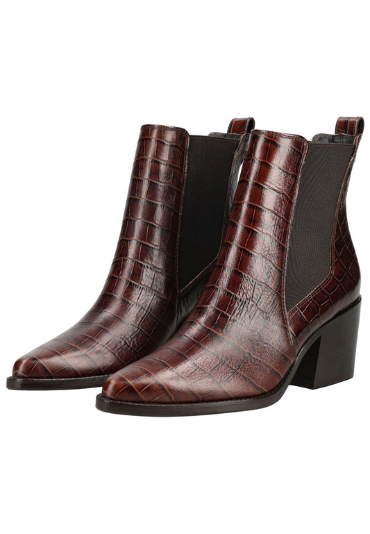 Paul Green Stiefelette Leder/Textil Cigar