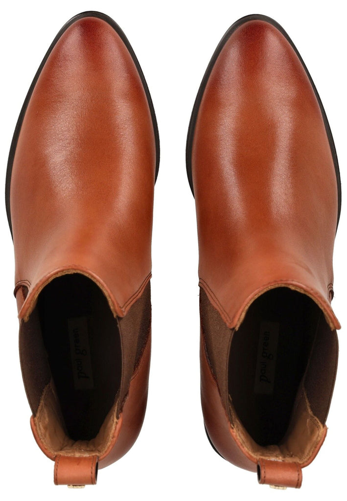 Paul Green Stiefelette Leder/Textil Cognac