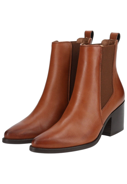 Paul Green Stiefelette Leder/Textil Cognac
