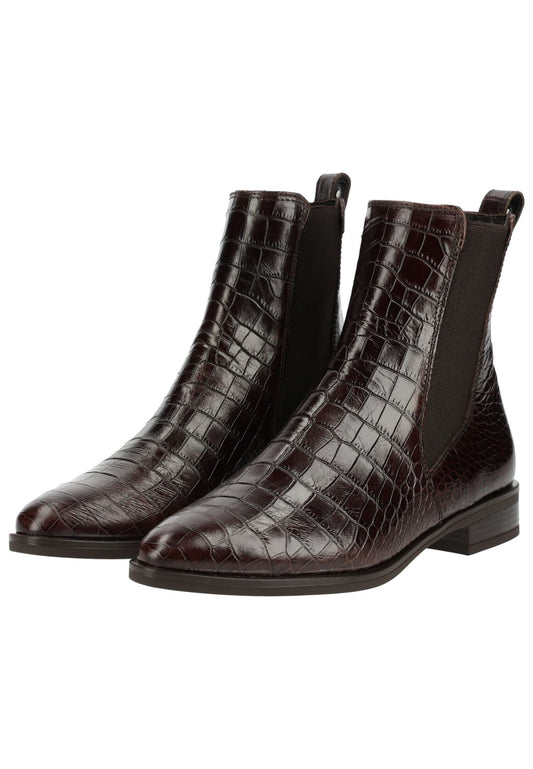 Paul Green Stiefelette Leder/Textil Mocca