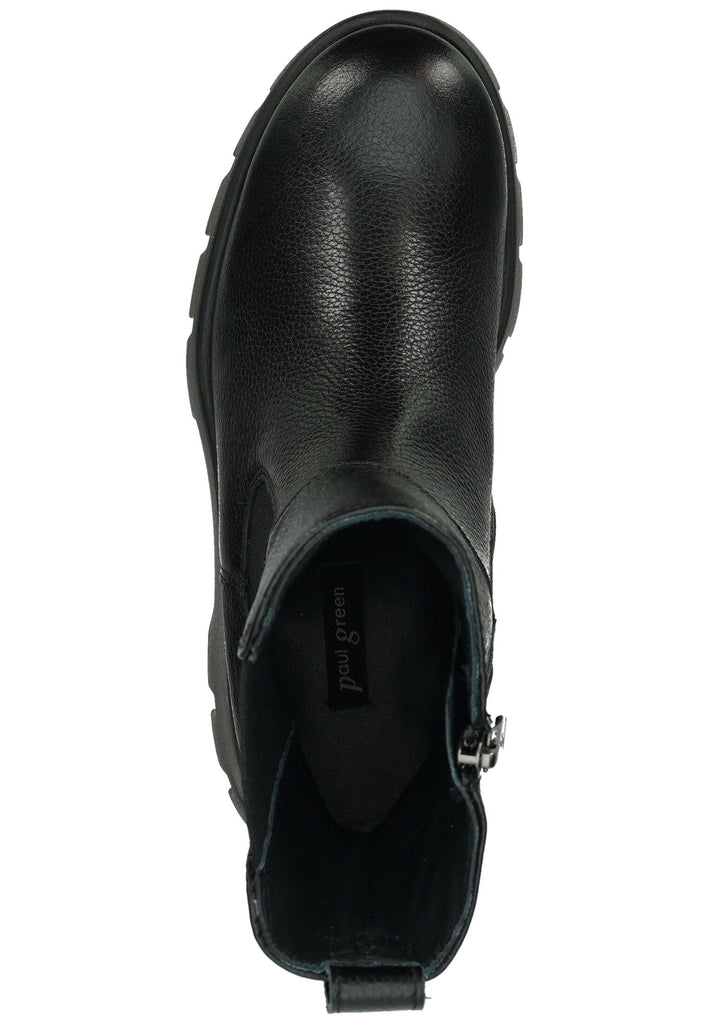 Paul Green Stiefelette Leder/Textil Schwarz