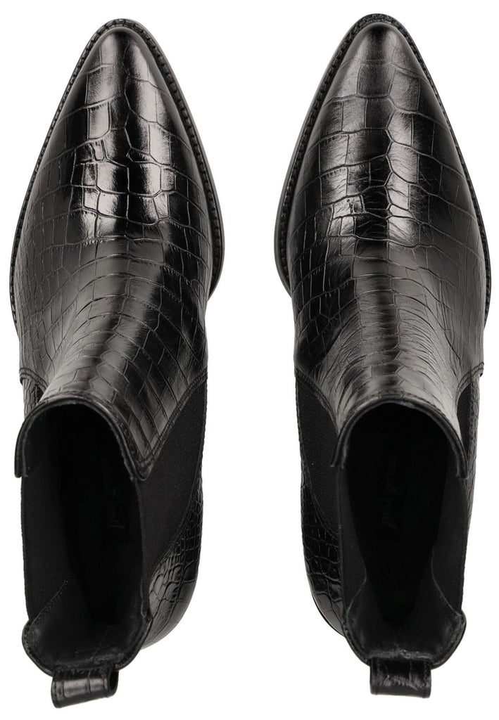 Paul Green Stiefelette Leder/Textil Schwarz