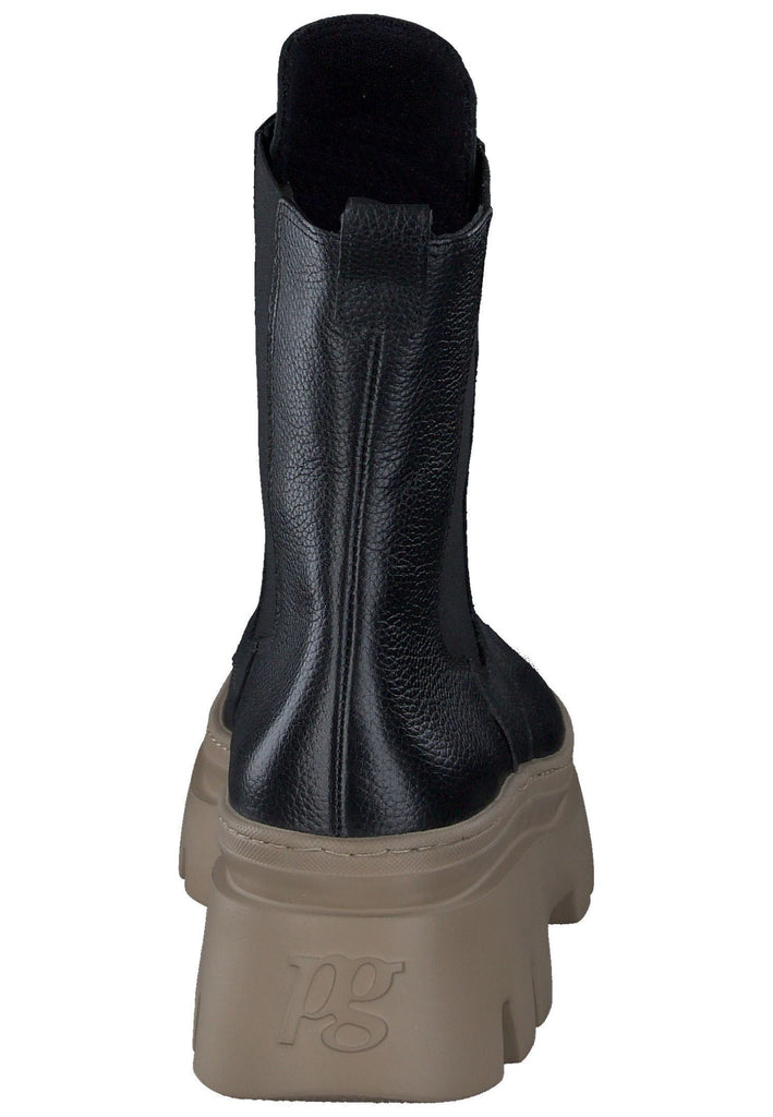 Paul Green Stiefelette Leder/Textil Schwarz/Braun