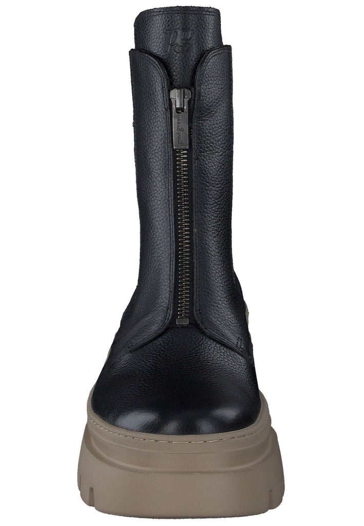 Paul Green Stiefelette Leder/Textil Schwarz/Braun