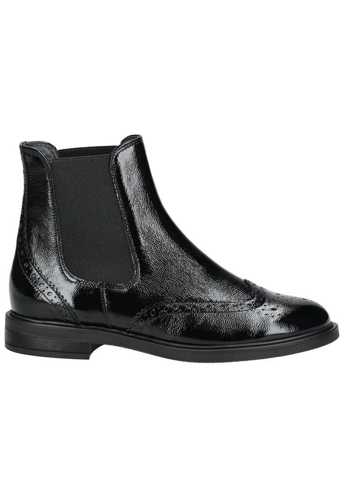 Paul Green Stiefelette Leder/Textil Schwarz Lack