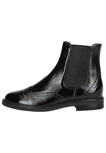 Paul Green Stiefelette Leder/Textil Schwarz Lack