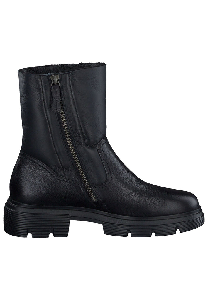 Paul Green Stiefelette Leder/Textil Schwarz Warmfutter