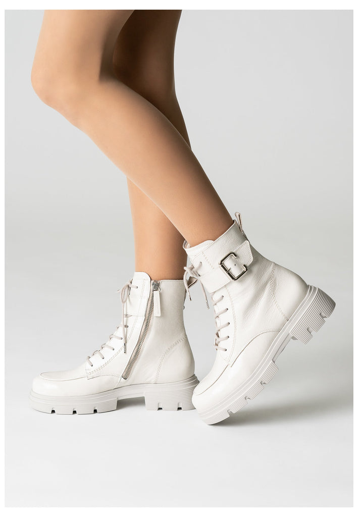 Paul Green Stiefelette Leder Weiß Lack