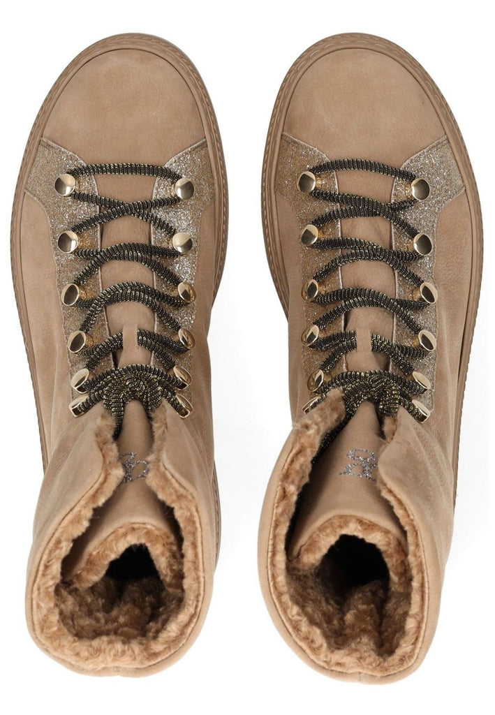 Paul Green Stiefelette Nubukleder Beige Warmfutter