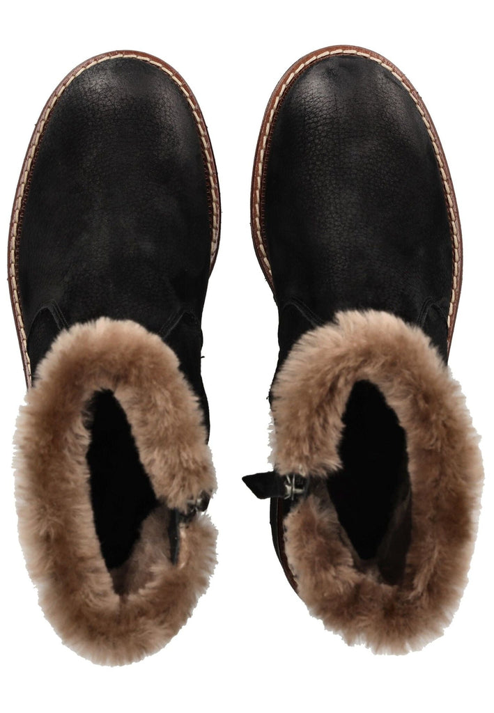 Paul Green Stiefelette Nubukleder Schwarz Warmfutter