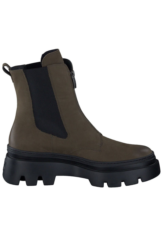 Paul Green Stiefelette Nubukleder/Textil Military