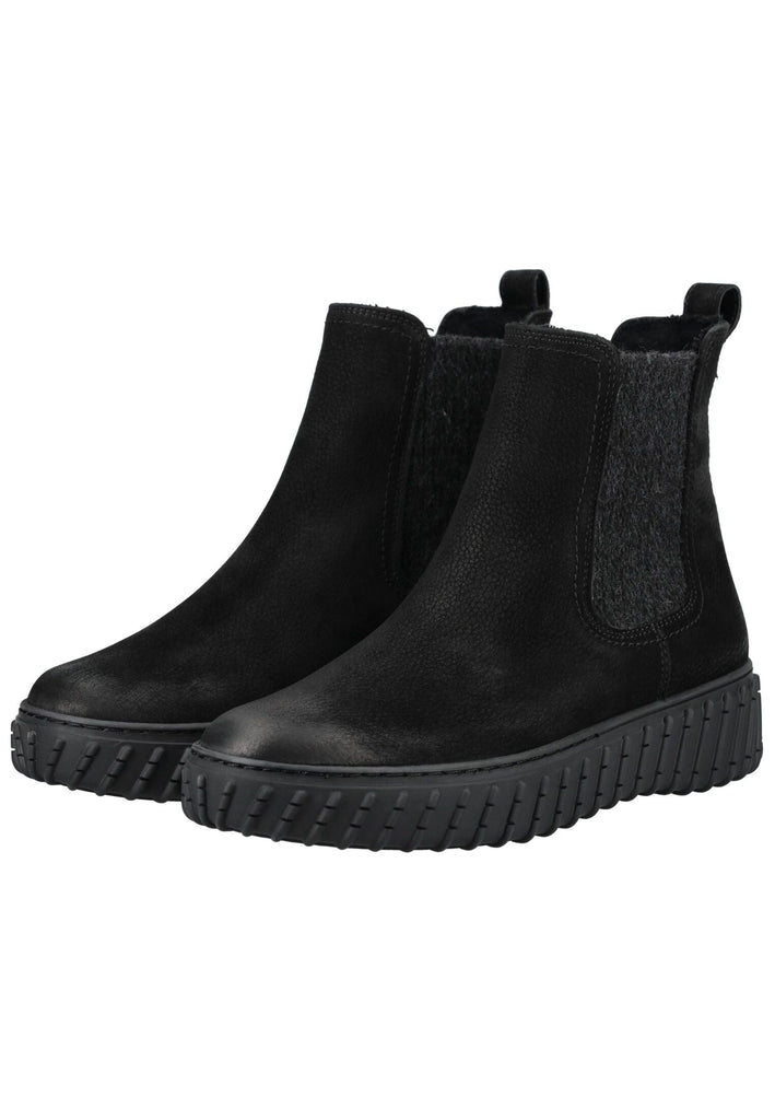 Paul Green Stiefelette Nubukleder/Textil Schwarz