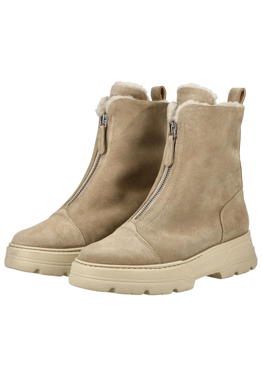 Paul Green Stiefelette Veloursleder Beige