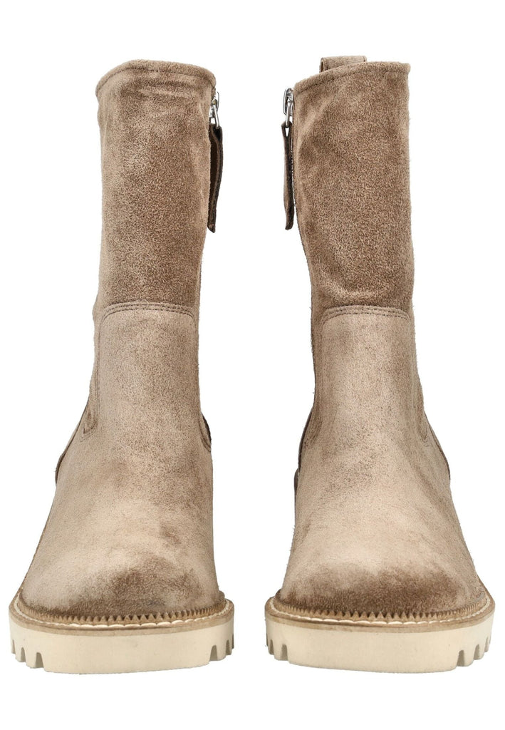 Paul Green Stiefelette Veloursleder Beige