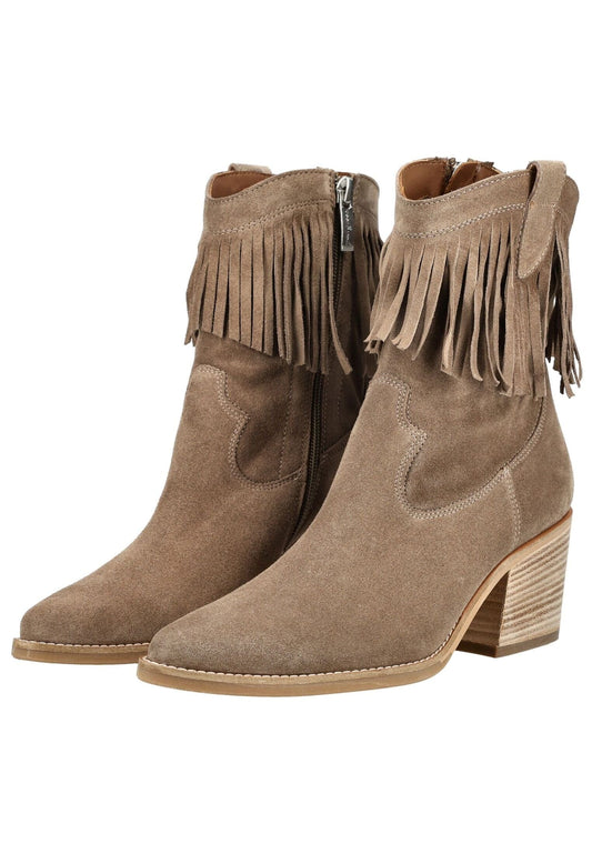 Paul Green Stiefelette Veloursleder Beige