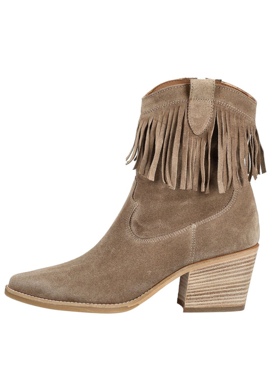 Paul Green Stiefelette Veloursleder Beige