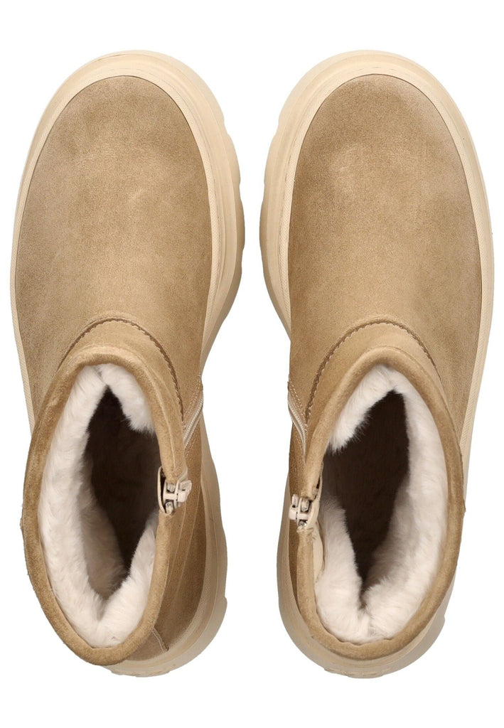 Paul Green Stiefelette Veloursleder Beige Warmfutter