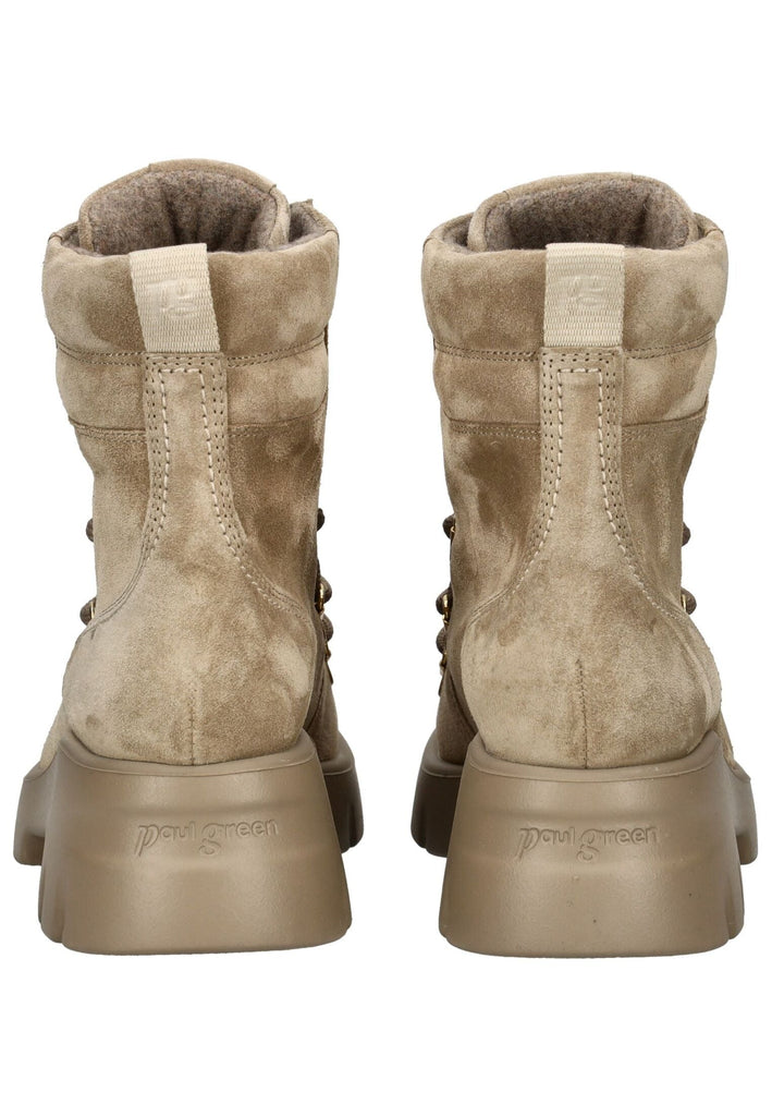Paul Green Stiefelette Veloursleder Beige Warmfutter