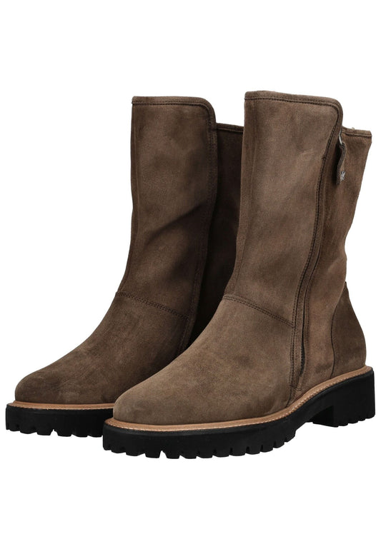 Paul Green Stiefelette Veloursleder Braun Warmfutter