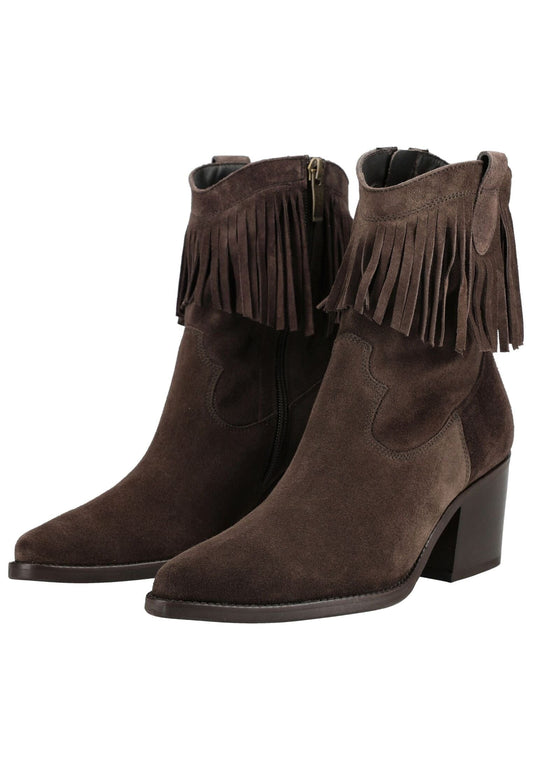 Paul Green Stiefelette Veloursleder Dunkelbraun