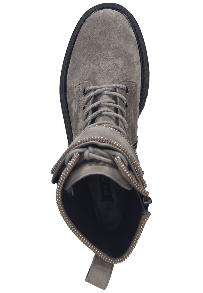 Paul Green Stiefelette Veloursleder Grau