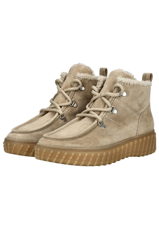 Paul Green Stiefelette Veloursleder Grau/Braun Warmfutter