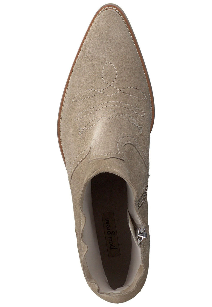 Paul Green Stiefelette Veloursleder Hellbraun