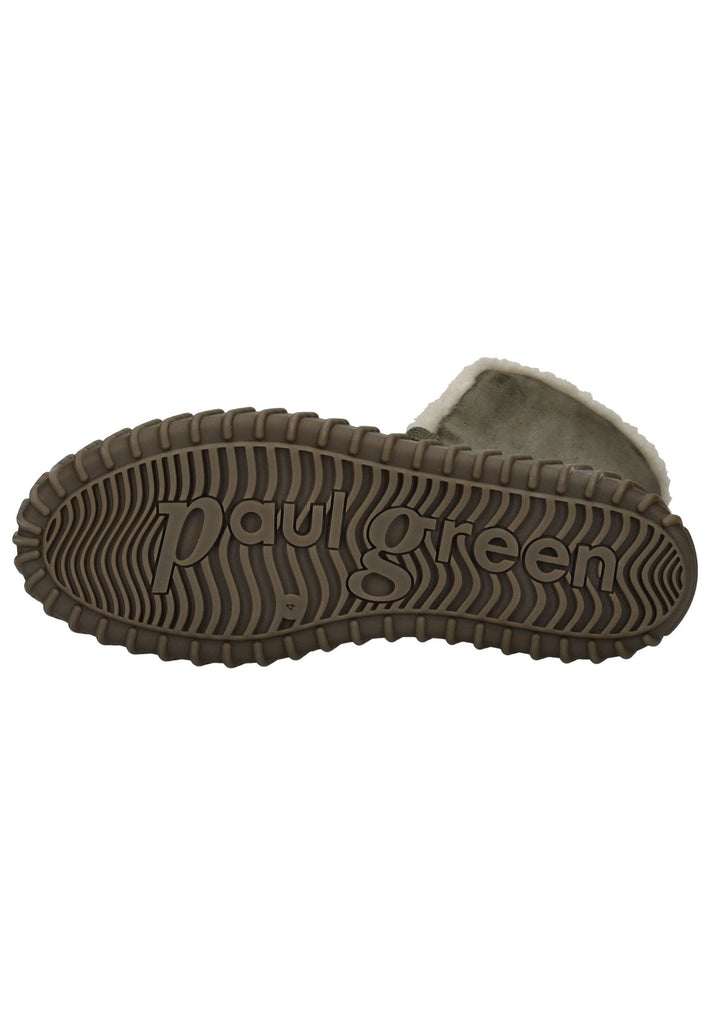 Paul Green Stiefelette Veloursleder Olive Warmfutter