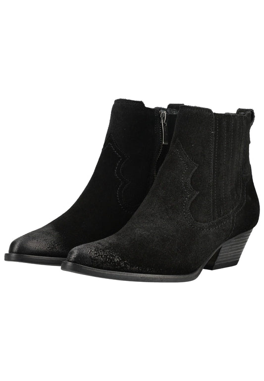 Paul Green Stiefelette Veloursleder Schwarz
