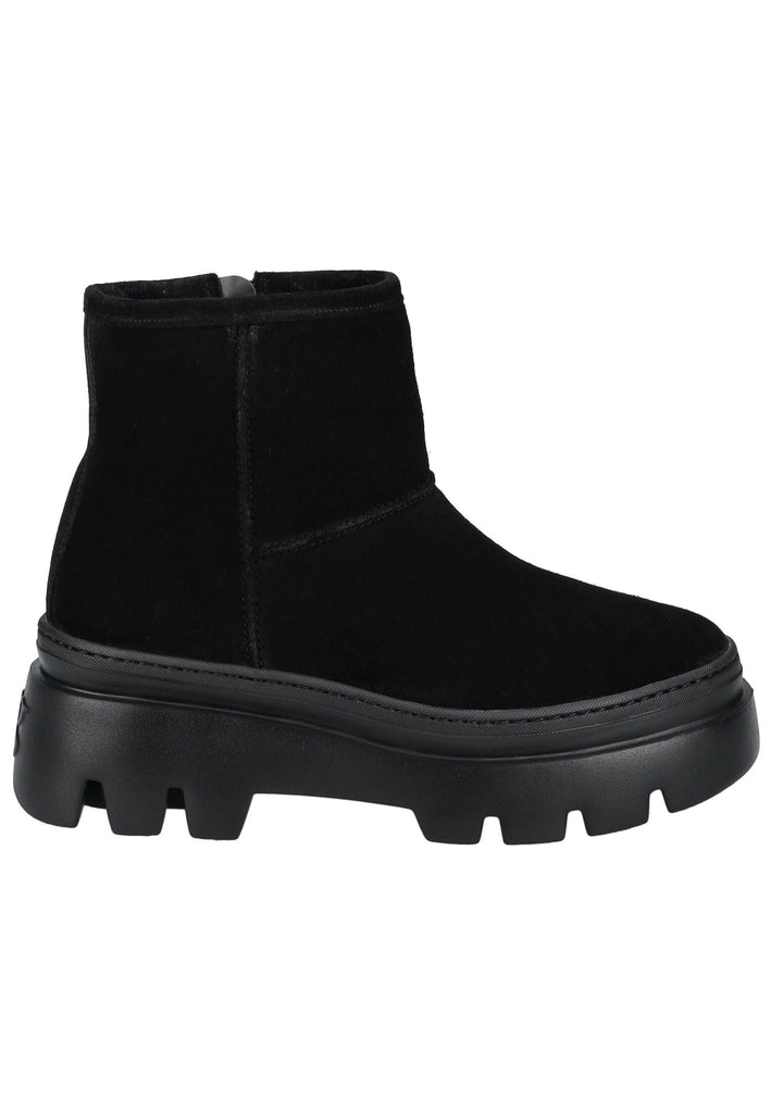 Paul Green Stiefelette Veloursleder Schwarz Warmfutter