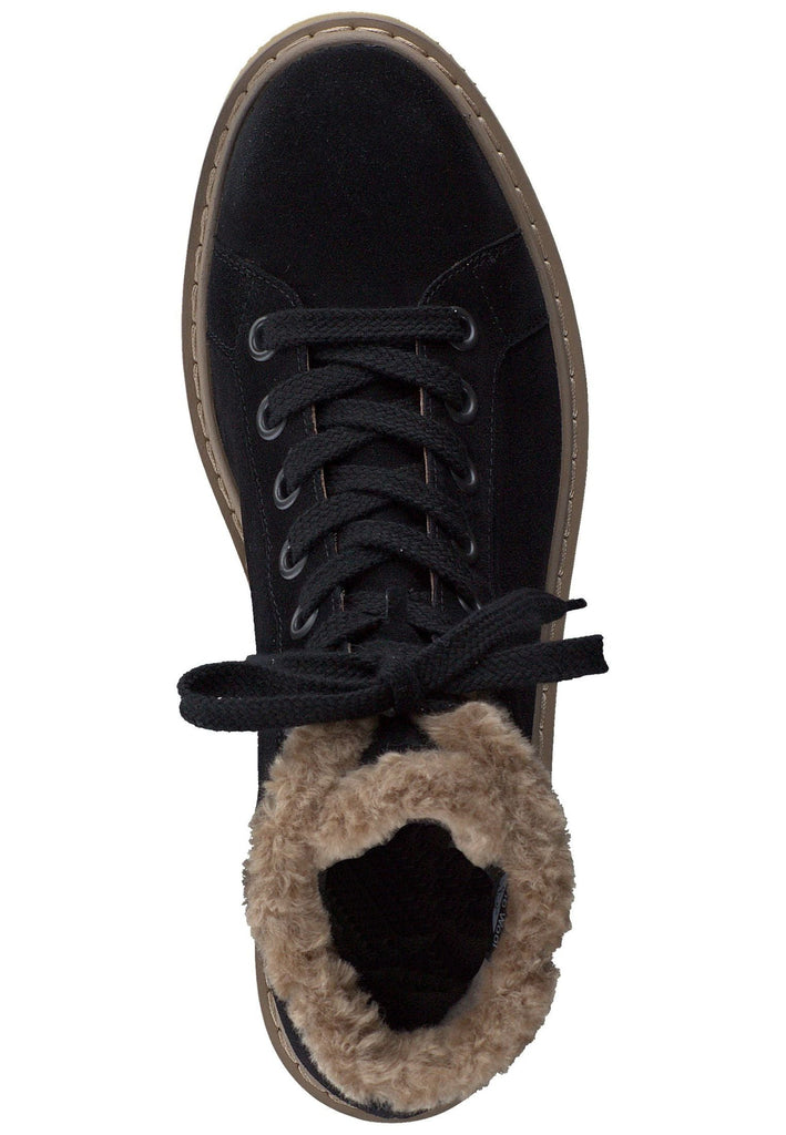 Paul Green Stiefelette Veloursleder Schwarz Warmfutter