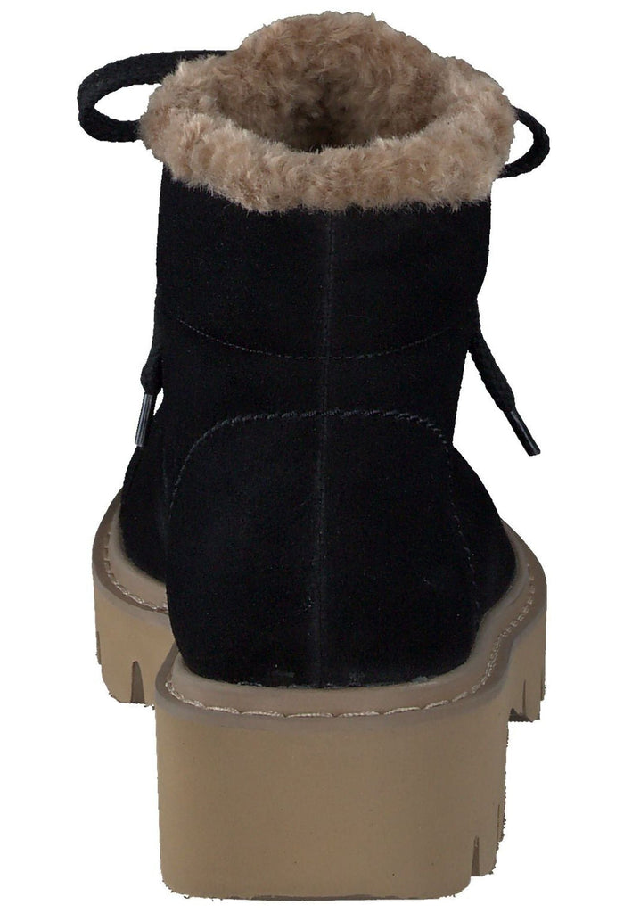 Paul Green Stiefelette Veloursleder Schwarz Warmfutter