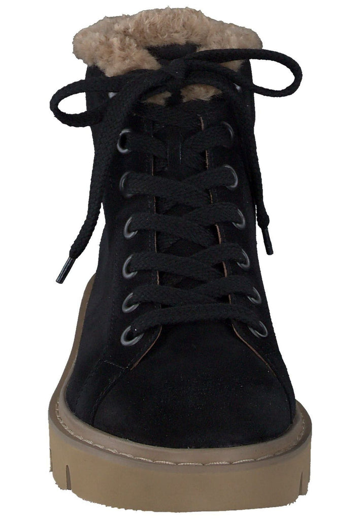 Paul Green Stiefelette Veloursleder Schwarz Warmfutter